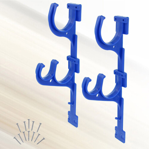 1Set Blue Plastic Bracket Pool Tool Hook for Hanging Pipe Organizer 2