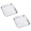 2pcs stainless steel square storage dessert plates silver 1