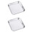 2pcs stainless steel square storage dessert plates silver 11