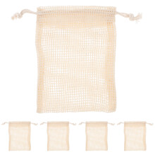 5Pz Sacchetti Spugna Sapone Cotone Lino Beige Conservazione