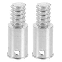 2Pz Adattatore Manico Scopa in Ferro Filettato Argento Universale