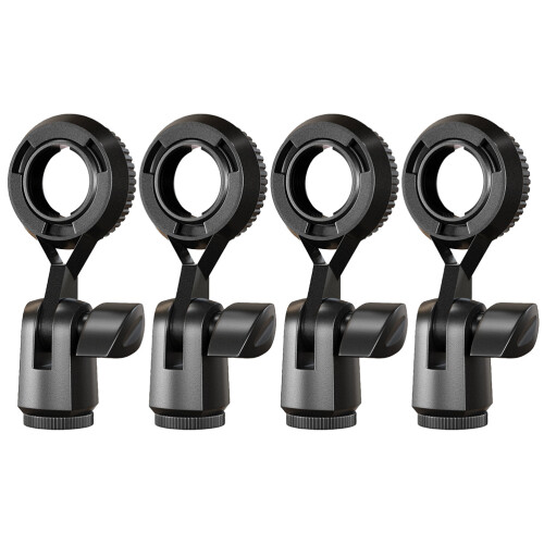 4Pièces Supports Microphone Plastique Noir Pour Bureau Usage Maison 1