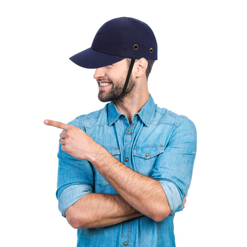 1Casque Bump Bleu En Coton ABS Ajustable Protection Tête