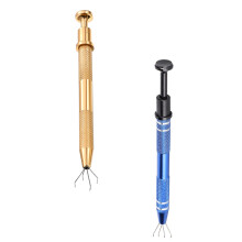 2 uds. recogedor bolas con cuentas, pinza acero inox 4 garras