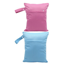 2Ud Bolsa Almacenaje Pañales Impermeable Con Asa Y Doble Cierre Zipper