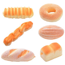 6 pcs pu simulated bread models for bakery photo props (yellow)