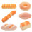 6 pcs pu simulated bread models for bakery photo props (yellow) 1