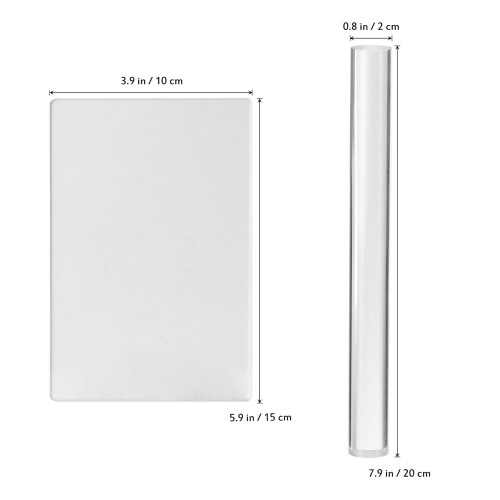 2pcs acrylic clay roller with backing board for modelling clay 2