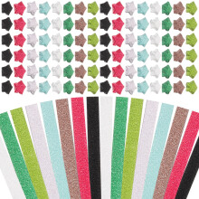 320 glitter origami sterren vouwpapier regenboog vijfpuntig gemengd