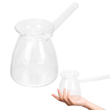 1 stück transparenter topf mit türkischem griff aus verdicktem glas