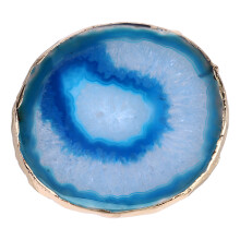 agate stone coaster round geometric heat insulation mug pad