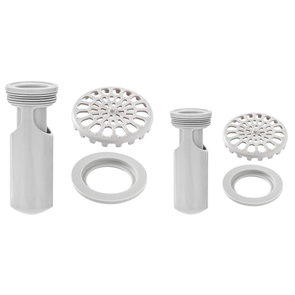 2Pcs Bathroom Floor Drain Kitchen Sink Strainer Cover (Grey) 3224050235541