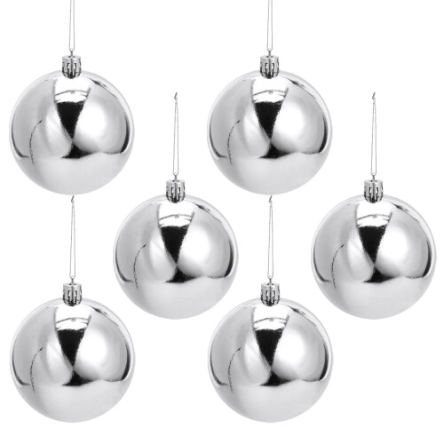 12pcs Small Silver Baubles For Home Decoration Christmas Tree