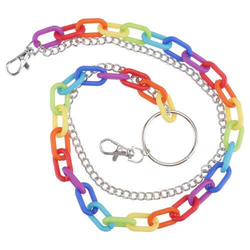 catena per vita in metallo color arcobaleno, accessorio moda 1