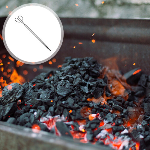 pinza per carboni in metallo per barbecue e 2