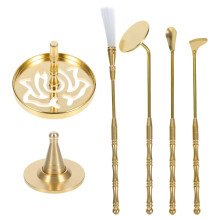 duftstäbchen- -set aus messing mit räucherpulver-