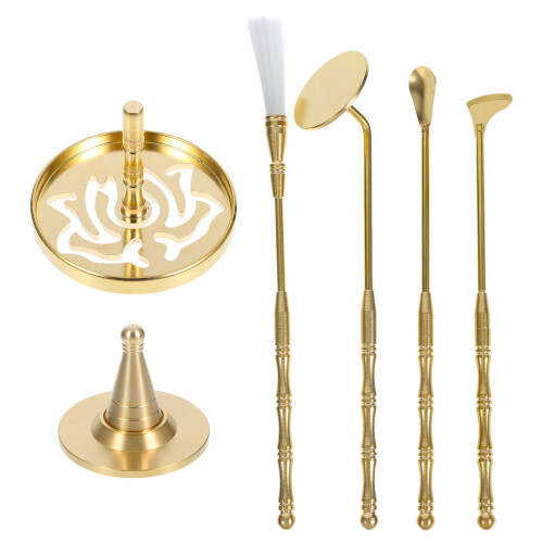 duftstäbchen- -set aus messing mit räucherpulver-