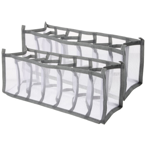 2 pcs wardrobe clothes organizers with multi-grids divider boxes