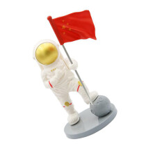 2Pcs Plastic Astronaut Statue Cake Topper Desktop Decoration