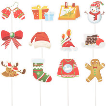Cupcake Toppers Assorted Color 12pcs 3.9x0.2in