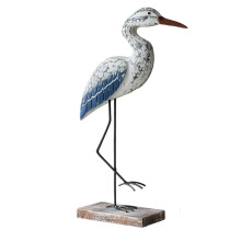Hand-Carved Wooden Seagull Figurine Nautical Beach Decor