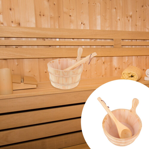 conjunto balde e colher para sauna, acessórios práticos 2