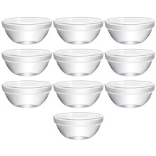 10 tigelas transparentes para e