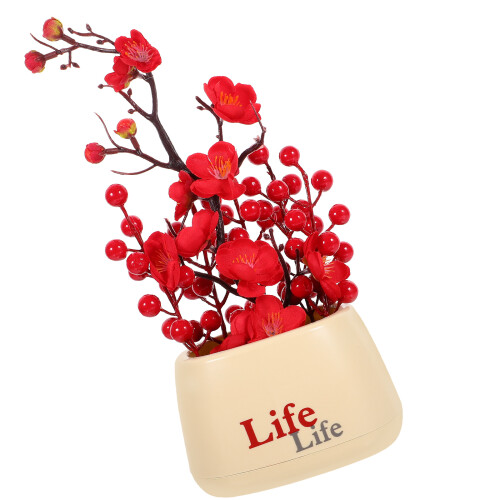 3Pcs Realistic Plastic Artificial Bonsai Tree Multi-Color Office Decor 1