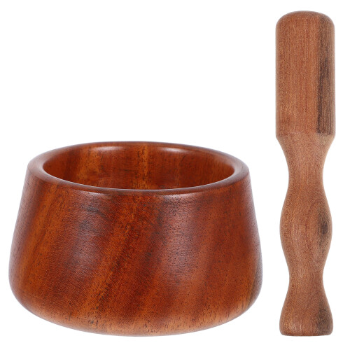 set knoflookmortier met stootstaaf en persbeker