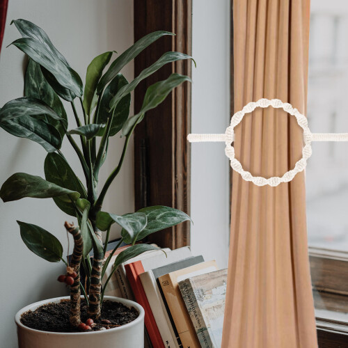 boho gardinenband handgewebte halterung satz 2