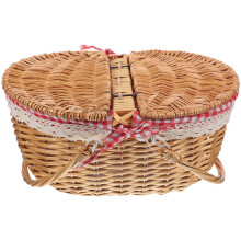 picknickkorb weiden mit griffen und , rustikal