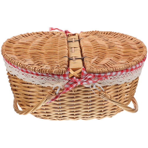 picknickkorb weiden mit griffen und , rustikal