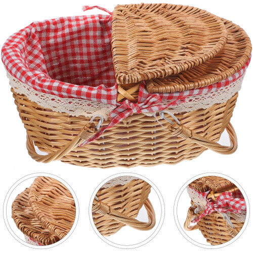 picknickkorb weiden mit griffen und , rustikal 2