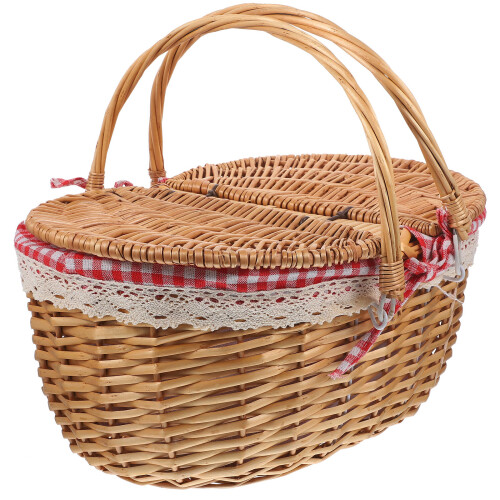 picknickkorb weiden mit griffen und , rustikal 1