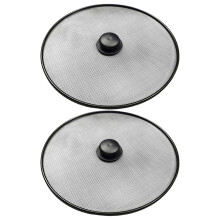 2pcs stainless steel splatter screen for frying pan grease guard