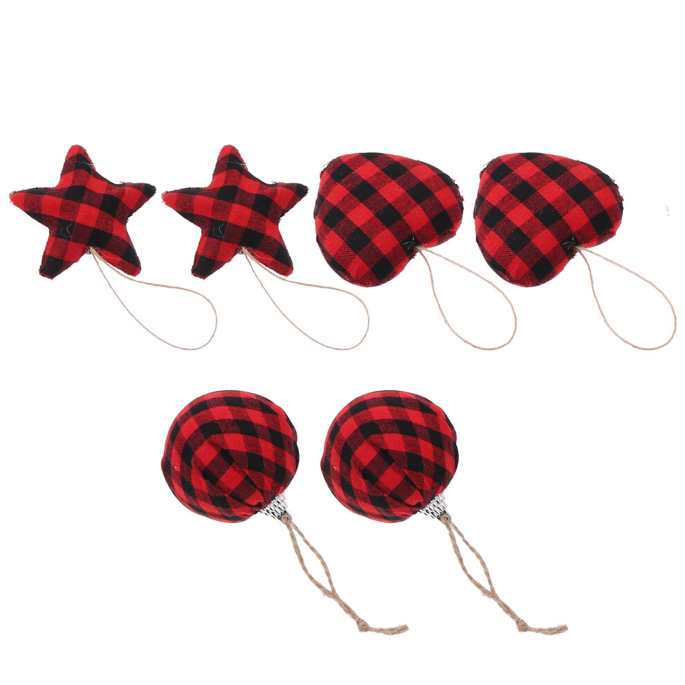 18 Pcs Christmas Hanging Ornaments Plaid Fabric Balls-image-OPC-PKKD8WD-NEW