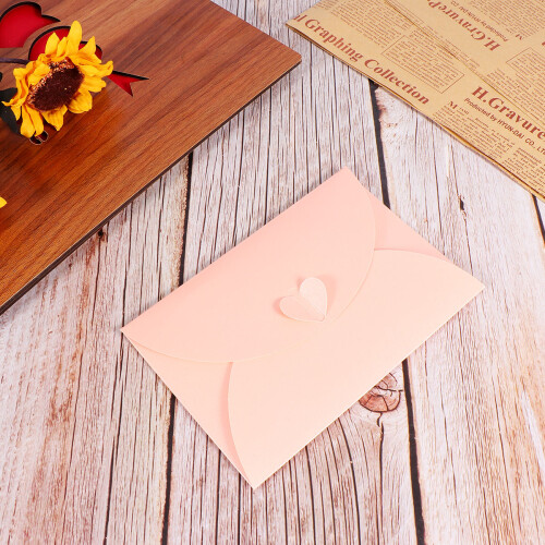 20pcs Heart-Shaped Envelope with Greeting Cards Bead Glitter 2