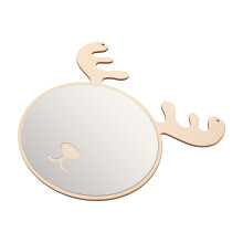 Small Mirror For Desk Aluminum Bear Shape Ivory 1 Set