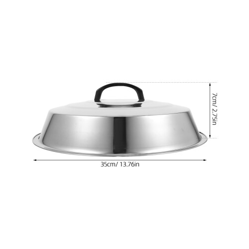 2Pcs Thickened Stainless Steel Griddle Basting Dome Cooking Pot Lid 1