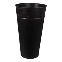 tall metal bucket with handle for firewood storage indoor outdoor