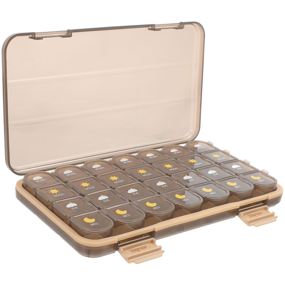 Happyyami Portable Medicine Case Organizer Travel Holder Sealing Container
