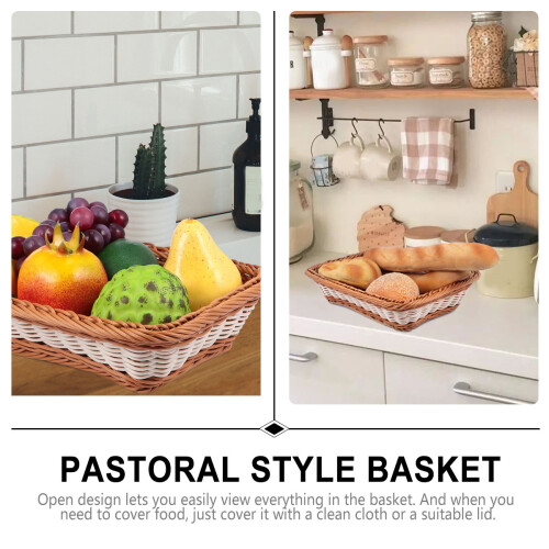 Woven Basket Bread Container Kitchen For Mesh Wicker Small 1