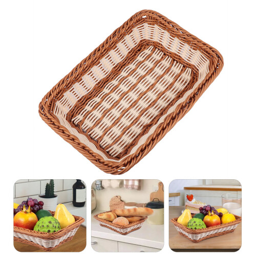 Woven Basket Bread Container Kitchen For Mesh Wicker Small