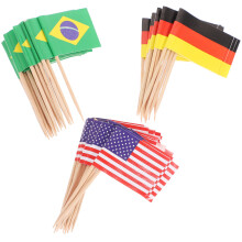 125 Pcs Toothpick Flag National Flag Picks 6.5*3.5 Cm