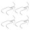 4Pcs Silver Stainless Steel Thick Bbq Meat Hooks for Home Kitchen Use 4
