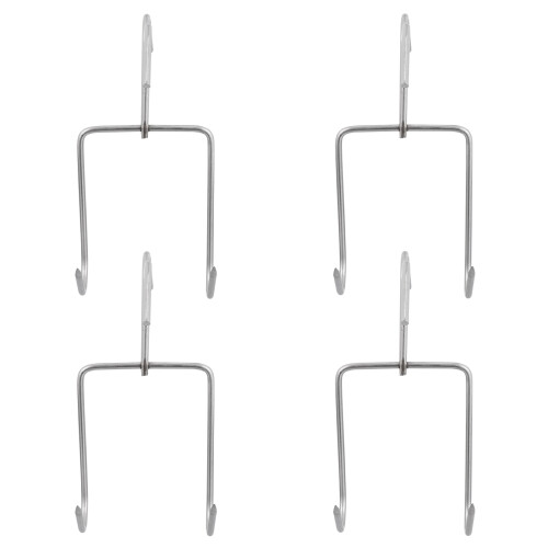 4Pcs Silver Stainless Steel Thick Bbq Meat Hooks for Home Kitchen Use