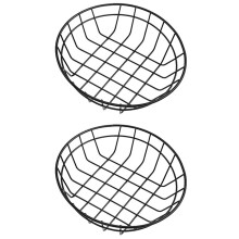Nordic Storage Basket Iron 2pcs Kitchen Food Organizer Black