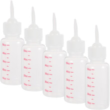 5 szt. butelka 50 ml z tworzywa, głowica stożkowa, biała