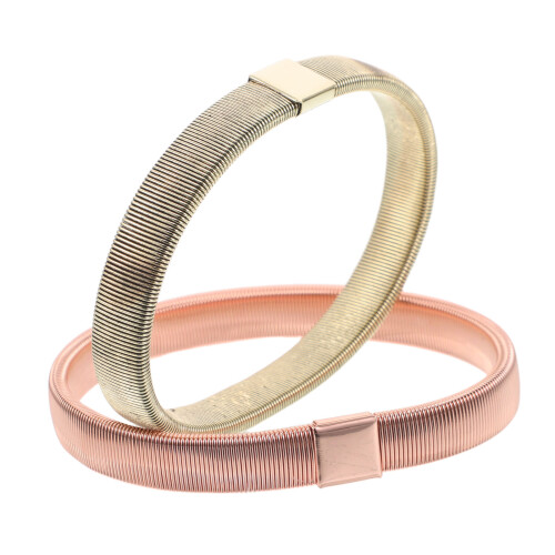 2 elastische metalen overhemdknoopbandjes en dames