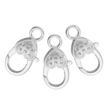 10pcs Metal Buckle For Bag Heart Alloy Silver Clasp